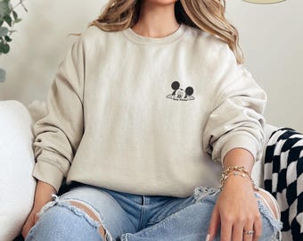 Personalized Mickey Mouse Embroidered Sweatshirt, Disneyworld Sweatshirt, Disney Mickey Sweatshirt, Custom Mickey Sweatshirt