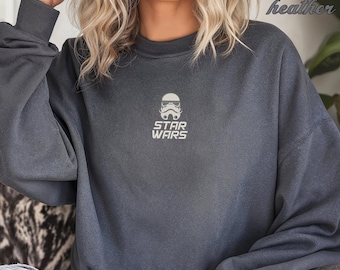 Embroidered Retro Star Wars Sweatshirt, Disney Star Wars Sweatshirt, Star Wars Characters Sweatshirt, Disney Trip 2025 Sweatshirt
