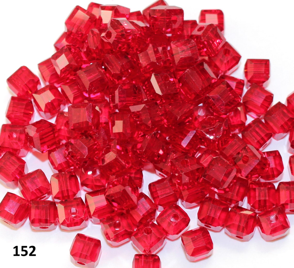 Bulk 6mm Red Crystal Cube Beads20 50 100 piecesSiam Etsy