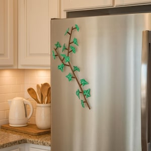Fridge Magnets | Ivy Leaf Refrigerator Decor | Mini Plant Magnets for Kitchen | Greenery Fridge Accessories | Plant Lover Gift