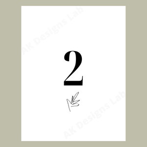 Printable Table Numbers, Weddings, Parties, Instant Download, Numbers 1 ...