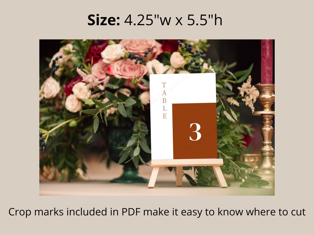 Printable Table Numbers, Weddings, Parties, Instant Download, Numbers 1 ...