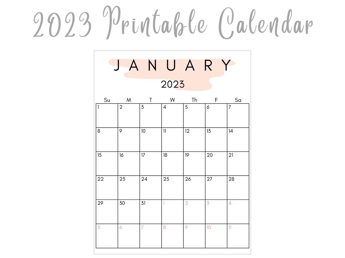 Printable 2023 Calendar Digital Calendar PDF Calendar Instant printable-2023-calendar-digital-calendar-pdf-calendar-instant