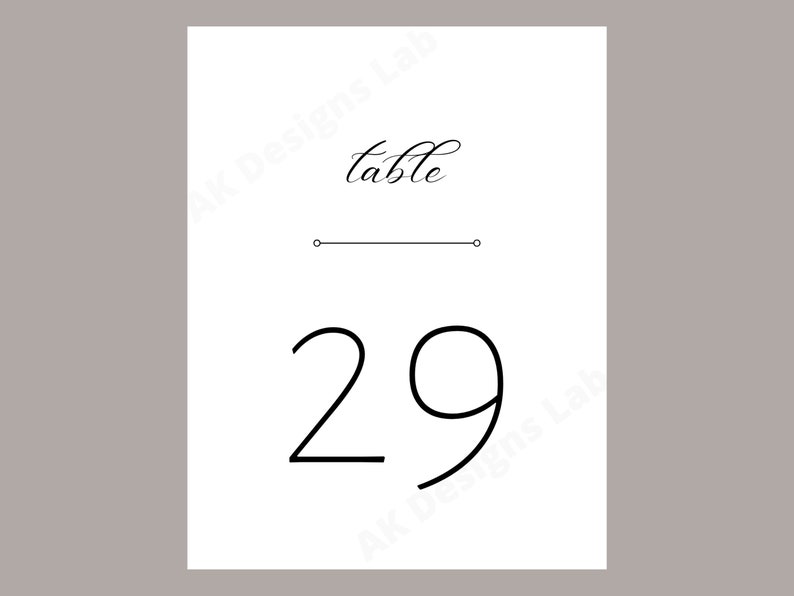 Printable Table Numbers, Weddings, Parties, Instant Download, Numbers 1 ...