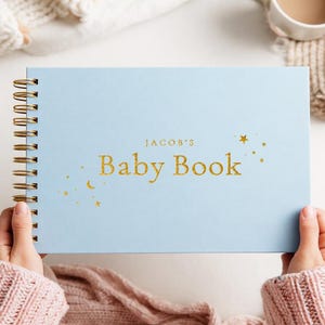 Libro de bebé personalizado, libro de recuerdos, regalo de baby shower, libro de embarazo, libro de recuerdos