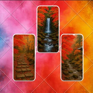 Autumn in Japan Phone Wallpapers: HD Fall Foliage Backgrounds (Digital Download)