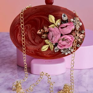 Handmade Beaded Crystal Hobo Bag: Evening Clutch Purse
