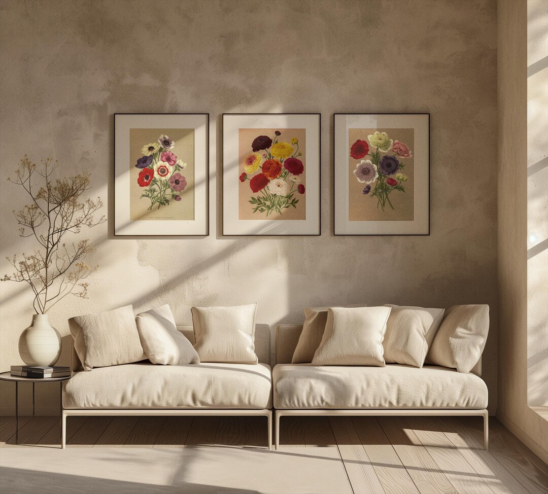 Vintage Botanical Prints Set – Antique Floral Wall Art (digital ...