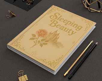 Sleeping Beauty Rose Journal | Hardcover Matte Vintage Fairy Tale Notebook