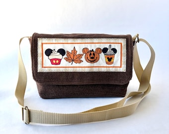 Cute Small Upcycled Demin Mouse Messenger Bag.Stylish Adjustable Strap Crossbody Or Shoulder. Compact With Room for Essentials. Handmade.