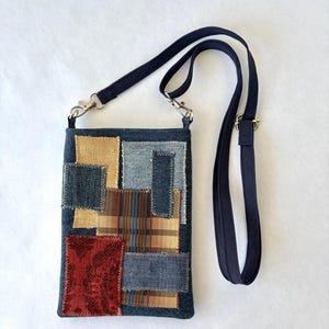 Stylish Fun Compact Patchwork Shoulder Crossbody or Sholder Bag. Lightweight and Hands Free Phone Pouch. For Women, Young Adults and Unisex.
