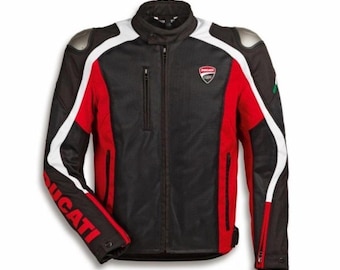 Chaqueta de moto Ducati Corse C4 de tejido Cordura impermeable con protecciones CE.