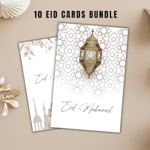 Eid Mubarak-kortpaket | Moderna gratulationskort, 10 x 15 cm (digital nedladdning)