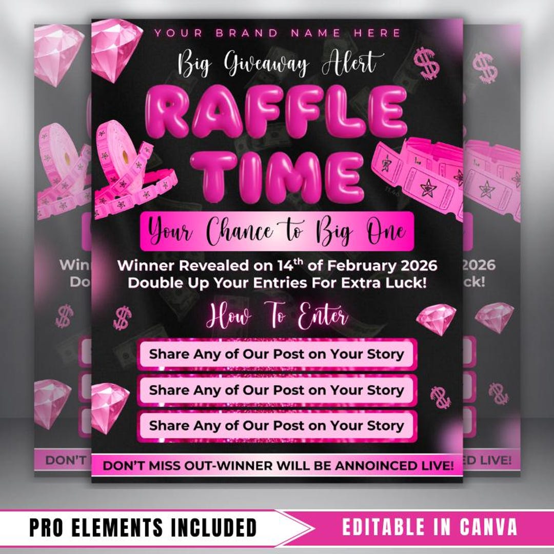 Beauty Raffle Editable Raffle Flyer Template | Beauty Salon Giveaway Promotion (canva ...