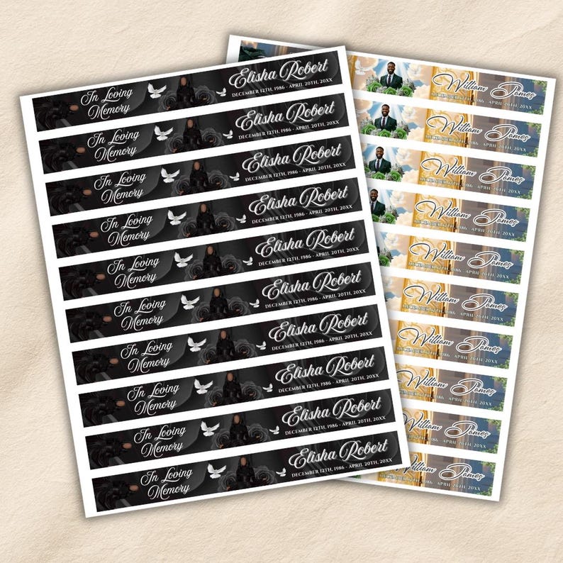 Memorial Ribbon Template Bundle | Funeral Canva Designs (Digital Download) image 4
