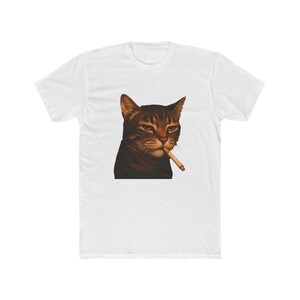 Funny Unisex Cat TShirt, Stupid Brainrot Cigarette Cat Tee, Cool Gen Z Joke Shirt, Cat Lover Gift, Funny Kitty Tee