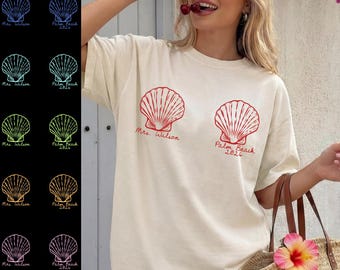 Custom Bride Beach Shirt, Bridal Trip Tee, Shell Bride Shirt, Bachelorette Beach Tee, Tropical Girls Vacation Shirt, Honeymoon Outfit