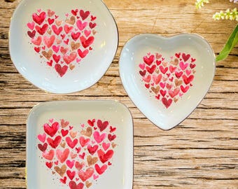 Heart Trinket Dish, Jewelry Dish, Ring Dish, Valentine Gift, Love Decor, Ceramic Trinket Tray, Heart Jewelry Holder, Gift for Her