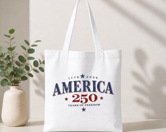 America Tote Bag & Gift Sack, Patriotic USA Bag, Retro Americana Canvas Tote, Freedom Gift, Fourth of July Party Bag, Independence Day