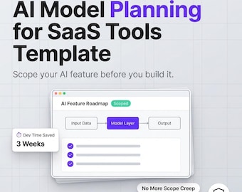 AI Model Planning Template for SaaS, Product Roadmap Guide (PDF)
