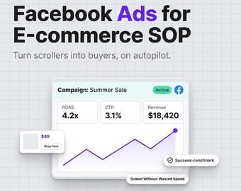 Facebook-Anzeigen-Standardarbeitsanweisung für E-Commerce, Meta-Anzeigenleitfaden für Shopify-Shops, Sofort-PDF