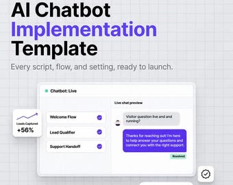 Implementierungsvorlage für KI-Chatbots, sofort einsatzbereite Skripte, Abläufe (PDF)