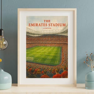 The Emirates Stadium Watercolour Poster - Football Poster - Arsenal Print - Arsenal Football - Emirates Stadium Poster - The Gunners