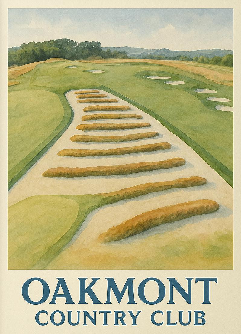 セントアンドリュース・オールドコースの水彩画ポスター：ゴルフ発祥の