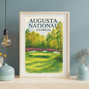 Augusta National 12th Hole Watercolor Print: Amen Corner Golf Poster