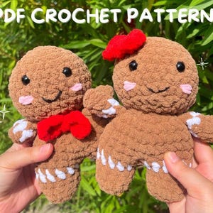 Gingerbread Man & Woman Crochet Pattern: Chenille Christmas Decor (Digital Pattern)