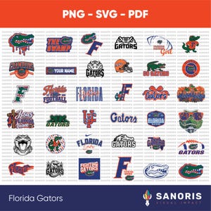 Florida Gators SVG Bundle, College Football SVG, University Clipart PNG, Gator Mascot Cut Files for Cricut, Silhouette, Instant Download