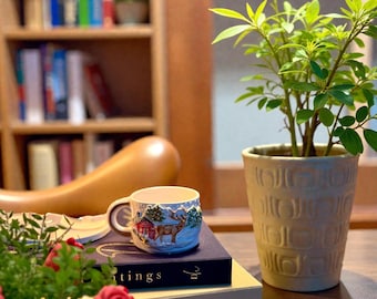 Handmade Ceramic Christmas Mug – Holiday Mug, Festive Home Décor Cup, Glazed Inside & Out