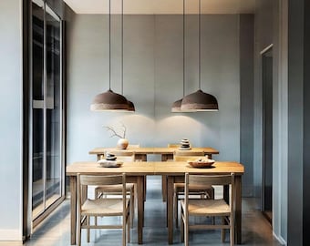 Ceramic Pendant Light - Wabi Sabi Hanging Lamp, Kitchen Island Lighting