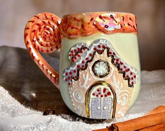 Tazza in ceramica fatta a mano - Lustro dorato, tazza da caffè olografica, regalo unico per il tè