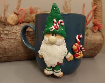 Handmade Polymer Clay Christmas Gnome – Scandinavian Holiday Decor