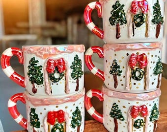 Tazza in ceramica fatta a mano - Dettagli dorati, tazza da caffè olografica, regalo per gli amanti del tè