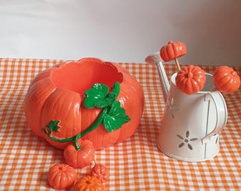 Handmade Concrete Pumpkin Planter & Tealight Holder: Fall Decor