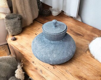 Black Ceramic Decor - Handmade Stone Art, Minimalist Home Decor