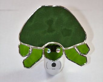 Stained Glass Turtle Night Light Coming at You, Kids' Room, Nursery