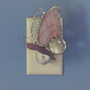 Pink Butterfly Night Light Kid's Room, Nursery, Elderly Accent Lighting