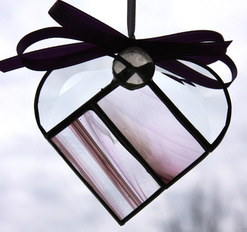 Small Pink Stained Glass Hearts Suncatchers Window Decor Etsy