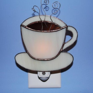 Cup of Joe Stained Glass Coffee Cup Night Light Mother's Day