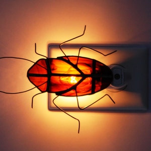 Stained Glass Night Light Insect Brown Cockroach - Etsy
