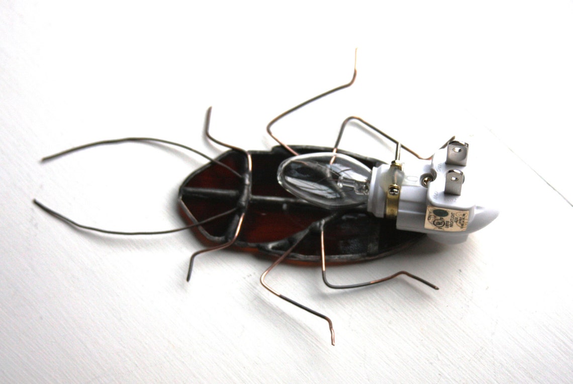 Stained Glass Night Light Insect Brown Cockroach - Etsy