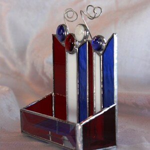 Celebrate America Stained Glass Red, White and Blue Business Card Appointment Card Holder image 3