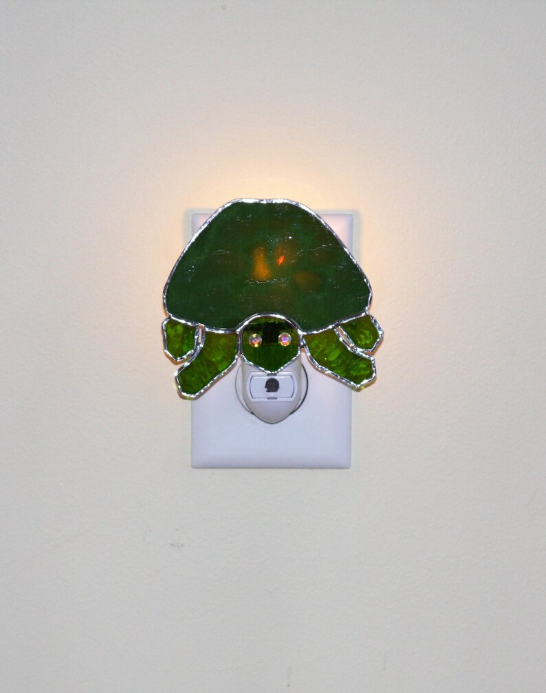 Stained Glass Turtle Light Sensor Night Light Coming at You Etsy