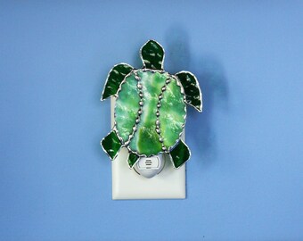 Night Light Bright Green Turtle Light Sensor Kids' Room, Nursery, Seaworld