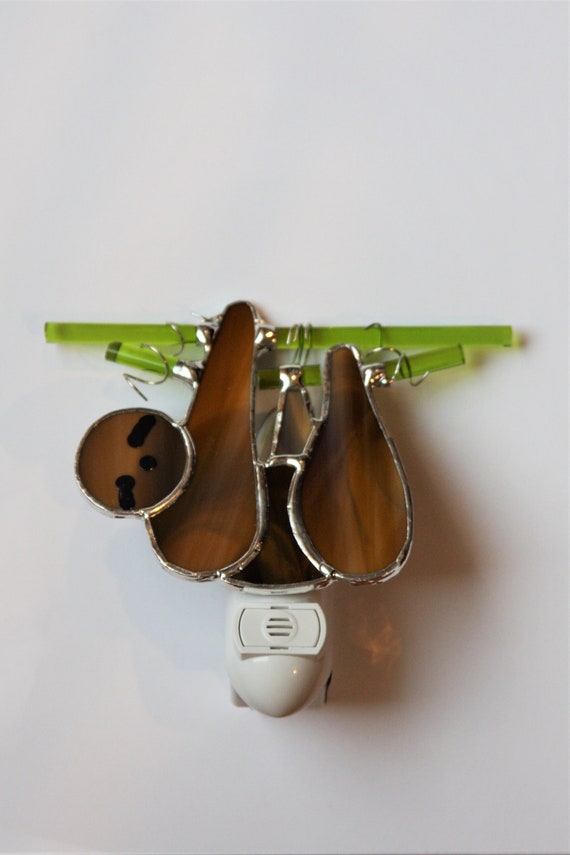 Stained Glass Sloth Light Sensor Night Light Slow Kids' | Etsy