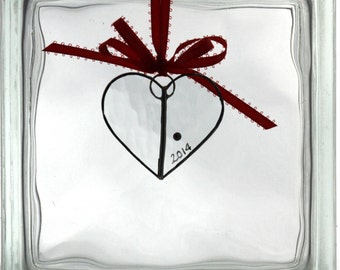 Small Clear Stained Glass Heart Christmas Ornament Suncatcher I Love You Special Gift