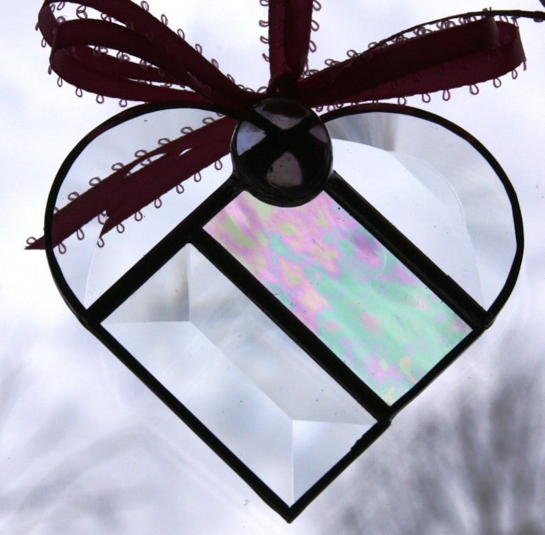 Small Pink Stained Glass Hearts Suncatchers Window Decor Etsy